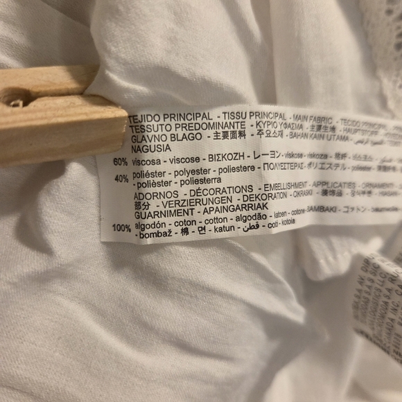 ZARA White Lace Trim Blouse Medium - Picture 11 of 11